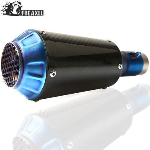 Universal 36- 51MM Motorcycle Exhaust Pipe With Muffler Moto Bike Pot Escape For Kawasaki Ninja 250 R YAMAHA R1 2009 Jog Honda