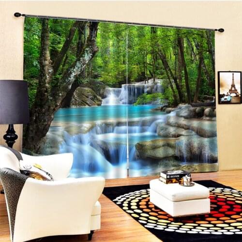 High quality custom 3d curtain fabric waterfall curtains 3D Window Curtains For Living Room Bedroom