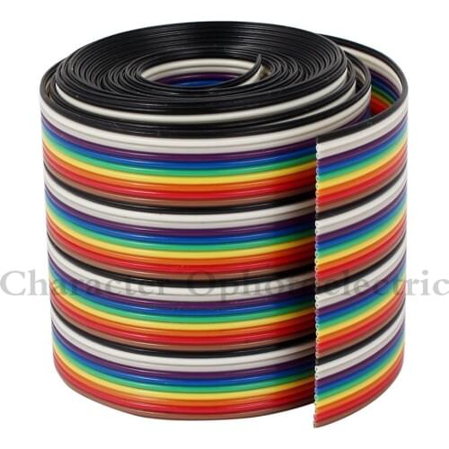 1M 3.3ft 40 Way 40 pin Flat Color Rainbow Ribbon IDC Cable Wire Rainbow Cable