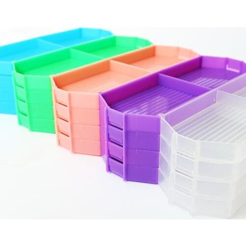 1Set Foldable Plastic Storage Tray Diamond Painting Collapsible Sub-Diamond Tray Handmade Crafts DIY Tool Accessories Supplies