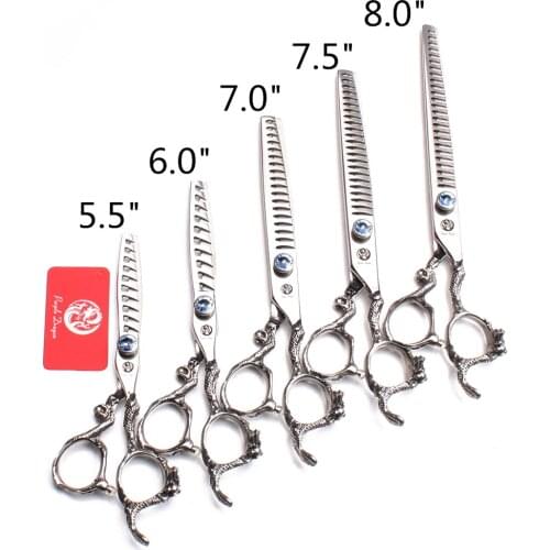1Pair Z9006 5.5" 6" 7" 7.5" 8" JP 440C Purple Dragon Pets Grooming Scissors Cutting Shears Thinning Scissors Human Hair Scissors