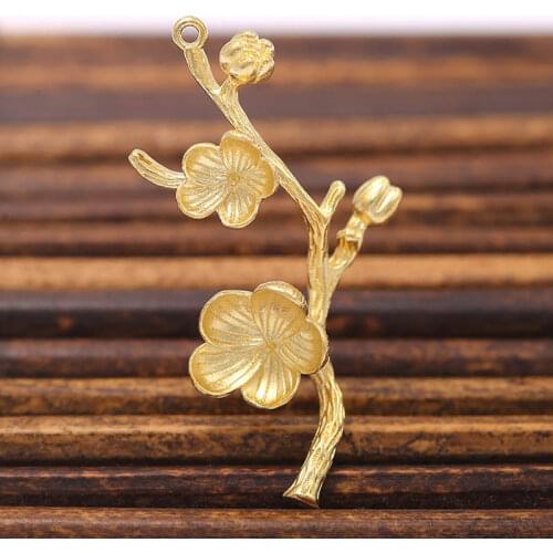 10pcs Brass Casted Branch Winter Flower Charms Pearls Beads Caps High Quality DIY Women Wedding Hair Head Jewelry Accessories