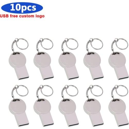 10pcs/ New hot sale Free Logo metal USB 2.0 flash drive 4gb 8gb 16gb flash drive Pendrive 32gb 64gb memory stick USB flash drive