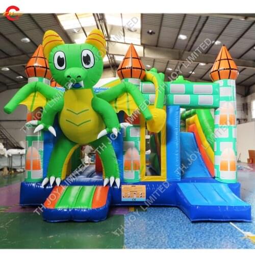 5.5x5x4mH custom made dragon inflatable slide bouncer for sale, commercial inflatable bouncer castle for carnival party rental