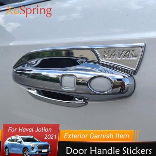Car Styling Accessories ABS Chrome Exterior Door Handle Cover Door bowl Trim Sticker For Haval Jolion 2021