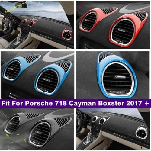 Car Accessories Dashboard Air Conditioning AC Outlet Vent Decoration Frame Cover Trim For Porsche 718 Cayman Boxster 2017 - 2021