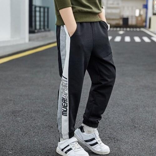Letter Spring Autumn Casual Pants Boys Kids Trousers Children Clothing Teenagers School Cotton Home Gift Beach High Quality