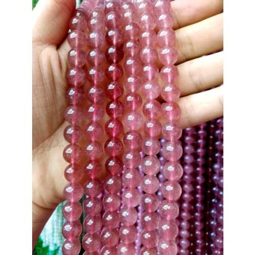 Natural AA Quality Strawberry Quartz Crystal Bead Strawberry Stone Bead for jewelry making 6mm 8mm 10mm 12mm 16'/str