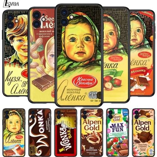 Alenka bar wonka chocolate for Apple iPhone 12 Pro Max Mini 11 Pro XS Max X XR 6S 6 7 8 Plus 5 5S SE2020 Black Phone Case