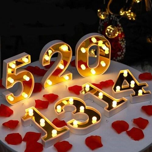1-9 Number LED Letter Light Digital Shape LED Night Light for Baby Shower Party Wedding Decorations LED Lamp Bar Home Decor