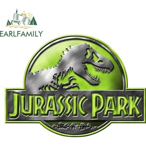 EARLFAMILY 13cm x 9.5cm for Jurassic Park Logo Vinyl Car Stickers Funny Decal Creativite Air Conditioner Graffiti Decoration
