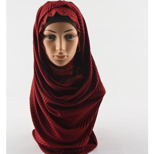 Cotton plain scarf,Ripples Plain Cotton scarf,wrinkle shawls,Muslim hijab,shawls and scarves,wraps,lace flower hijab with pearls