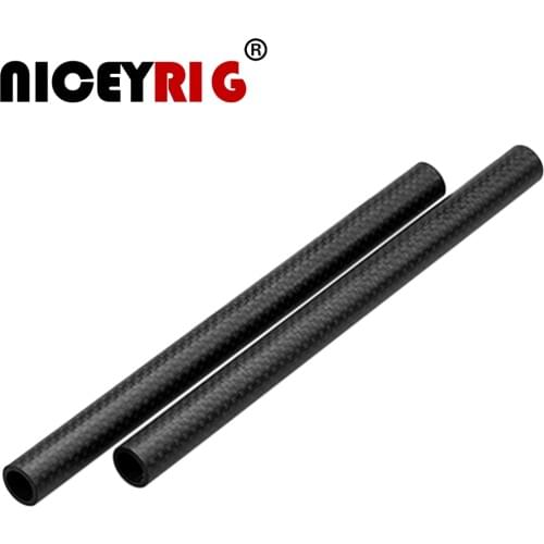 NICEYRIG 15mm Carbon Fiber Rod Super Lightweight 15mm Carbon Rod DSLR Rig Camera 15 mm Shoulder Rig Length 200mm(2 Rods a Pack)