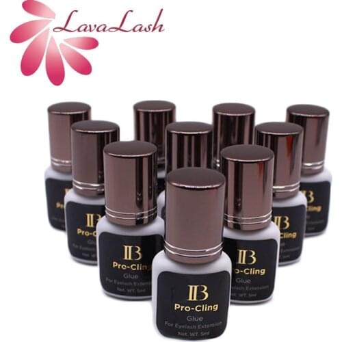 10 Bottles IB Pro-Cling Glue For Eyelash Extension 3s Dry Lash Eyelash Glue Korea Original Dark Gray Cap False 5ml Makeup Shop