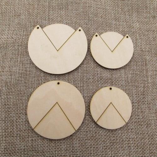 Laser Engraved Circle Unfinished Wood Blank Shapes Jewelry Jewel Base For DIY Painting Project Craft