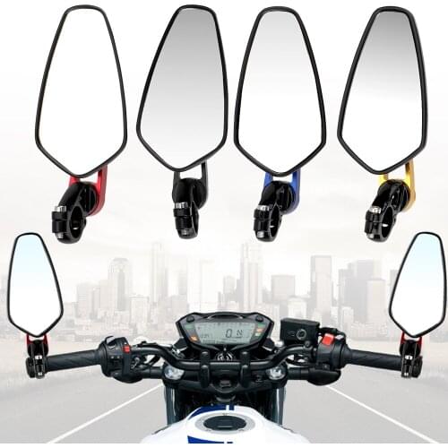 LEEPEE For Cafe Racer Adjustable Side View Mirrors 7/8" 22mm Bar End Rear Mirrors 2Pcs/set Motorbike Scooters Rearview Mirror