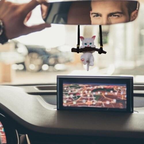 Hot sale 1 Pc Car Pendant Creative Cute Branch Cat Rearview Mirror Pendant Car Interior Decoration Car Interior Accessories