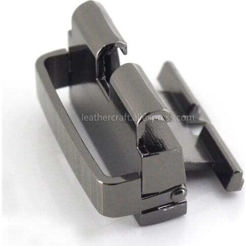 1pcs Metal 40mm Belt Buckle Clips Connectors Matte Brown End Bar Heel Clip Half Buckle Parts Leather Craft Jeans Webbing