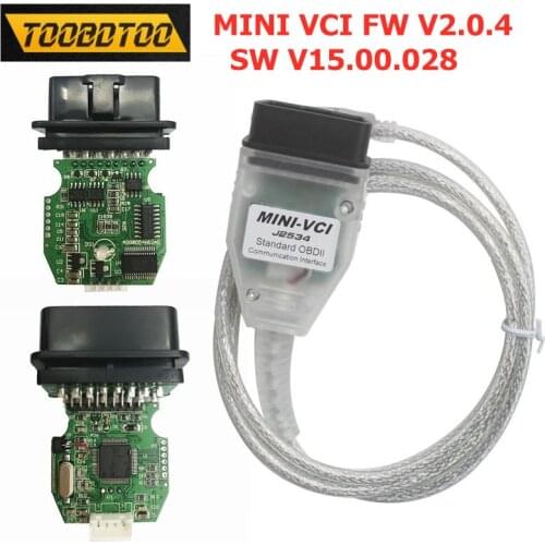 MINI VCI FW V2.0.4 FTDI FT232RL j2534 Latest SW V15.00.028 Real dual K+CAN interface For Toyota MINI VCI ECU Reprogramming