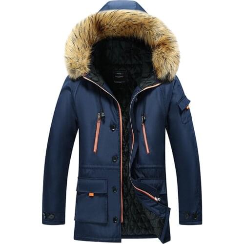 Vogue Winter Men Thick Parka With Hood Outdoor Windproof Warmth Jacket Big Pocket Coat Military Cargo Medium-long Male Overcoat