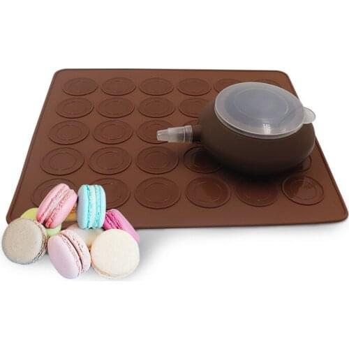 Macaroon Kit Macaron Silicone Mat Non-Stick Baking Mold Set 48 Capacity Macaron Pot Cake Decorating Supplies
