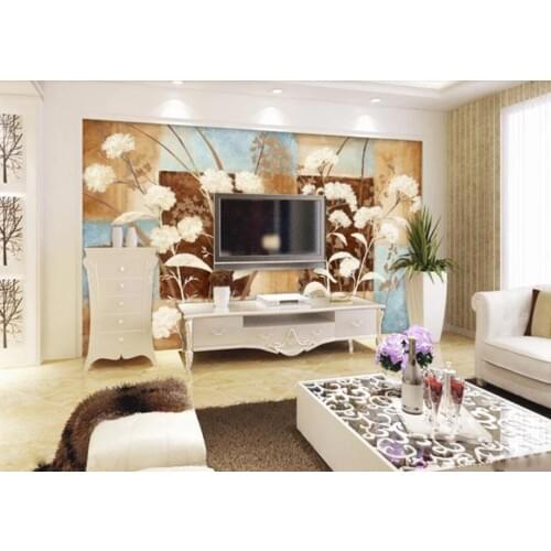 3D Flower Plant Wallpaper Wall Mural Decals Contact Paper Home Wall Decor Wall Paper Rolls for Living Room Oil Painting