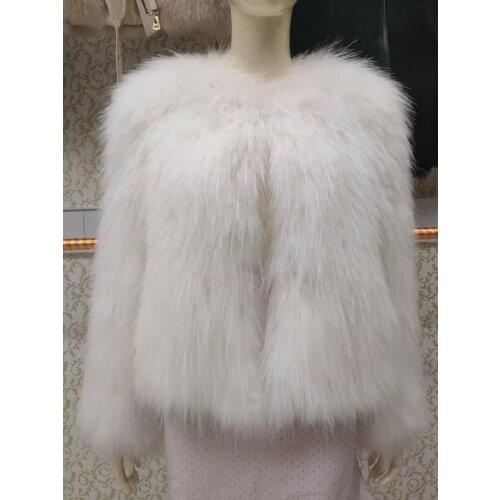 Real fur coat fox fur coat for women authentic and natural raccoon weave real fur coat jacket
