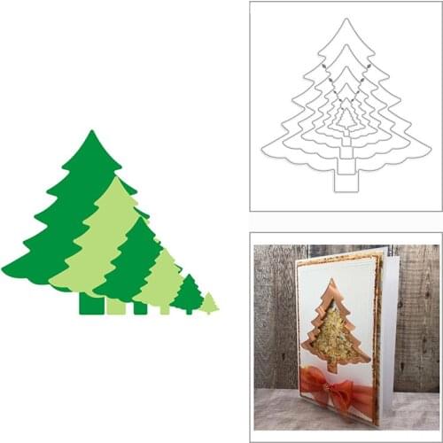 2021 New Christmas Nested Tree Metal Cutting Dies for DIY Scrapbooking Decorative and Card Making Paper Craft Embossing No Stamp