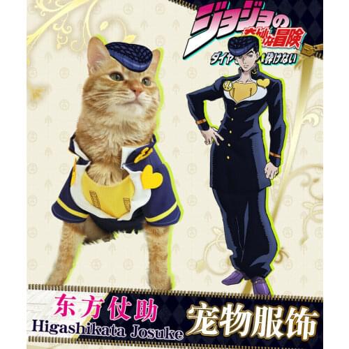 New Anime JoJos Bizarre Adventure Higashikata Josuke Cosplay Dog Cat Clothes Pet Costume