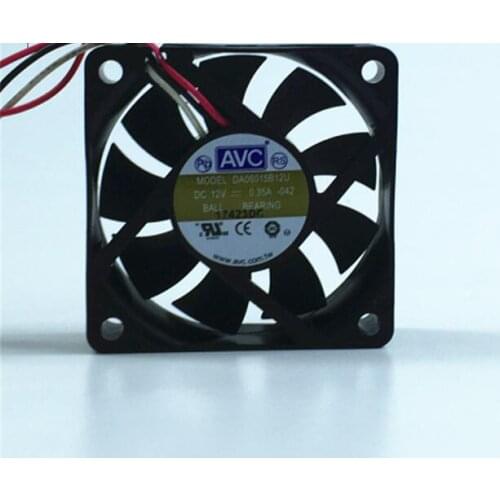 Wholesale: original DA06015B12U 12V 0.35A 6015 60*60*15mm 3-wire double ball large air flow cooling fan