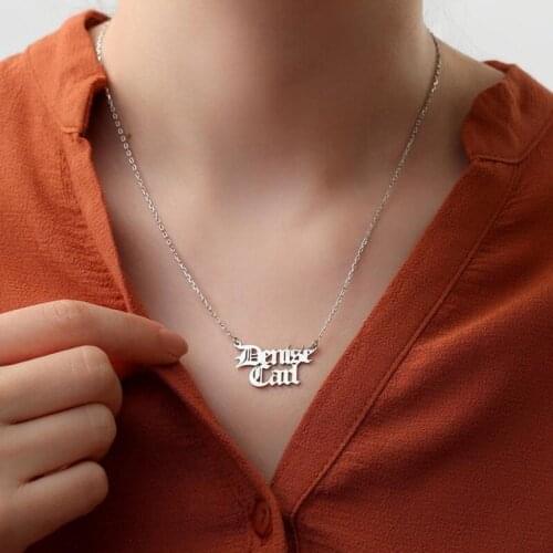 Couple Jewelry Double Name Necklace Personalized Two Names Necklaces For Women Men Custom Gift Stainless Steel Gothic Bijoux