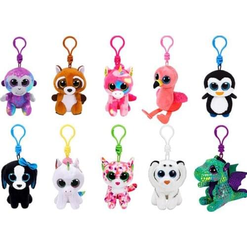 TY Keychain Plush Toy Schoolbag Pendant Bunny Plushie Alpaca Cute Anime Plush Doll Stuffed Kids Toys Mouse Cat Owl Birthday Gift