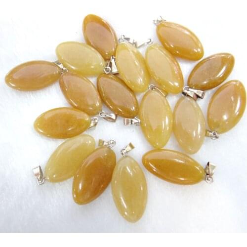 Natural Stone Opal Turquoises Quartz Crystal aventurine Horse Eye pendant for diy Jewelry making necklace Accessories24pcs A3