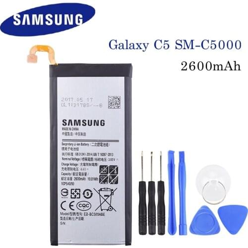 Samsung Original Replacement Battery EB-BC500ABE For Samsung Galaxy C5 SM-C5000 Cell Phone Rechargeable Phone Battery 2600mAh