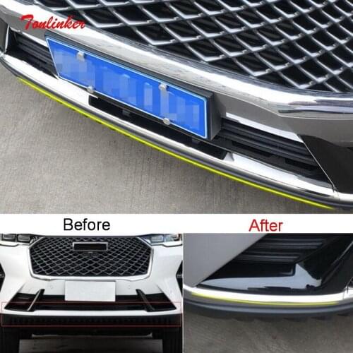 Tonlinker Exterior Car Front/Rear Bumper Cover Sticker For GWM HAVAL H6 2021 Car Styling 2/3 PCS Stainless Steel Cover Stickers
