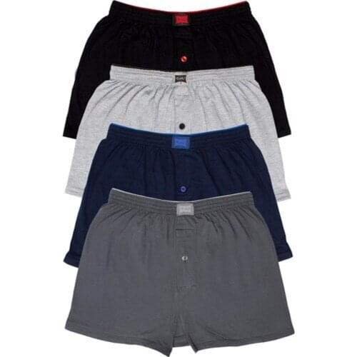 PASSION Mens Combed Cotton Plain Boxer 4 Colors 4-Pack Pleasant and Stylish Boxer with Flexible and Comfortable Use