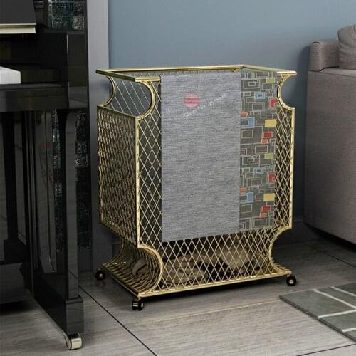 Nordic Waterproof Iron Storage Basket No Fade Golden Home Bathroom Dirty Clothes Basket Clothing Storage Basket Rack 45**28*55cm