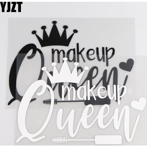 YJZT 15.9×10.7CM Art Fashion Makeup Queen Funny Decoration Vinyl Decal Car Sticker Black/Silver 4C-0463