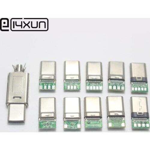 1/2/5Set USB Type-C 4Pin 5Pin 6Pin 9Pin Plug Welding Type 5.1K plug for DIY OTG Data Charging Connector for OD 3.0mm2 Cable