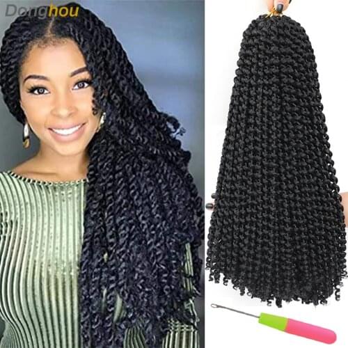 1-9 Packs Crochet Passion Twist Real Hair 18 Inch 22 Strands/pc Passion Twist Crochet Hair Synthetic Braids Long Bohemian Hair