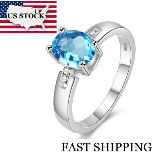 US STOCK 15% Off Uloveido Rings for Women Anel Wedding Ring with Blue Stones Jewelry Bijouterie Gifts for the New Year Y3368