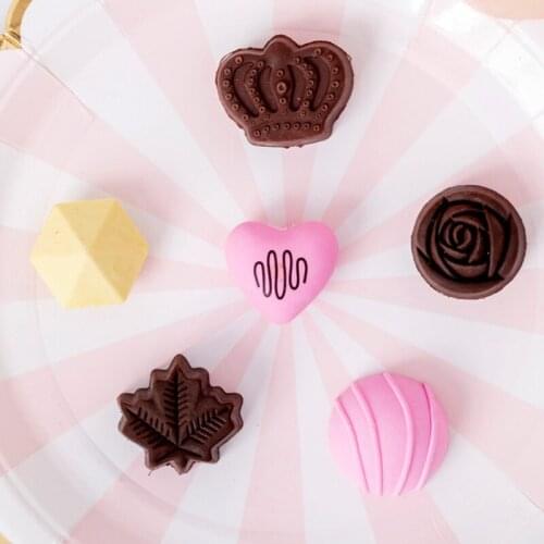 16packs/lot Kawaii Chocolate Shaped Box Eraser Set Material Escolar Infantil School Supplies Party Gift for Kids Borradores