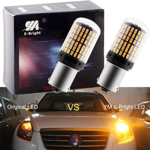 2PCS 1156 P21W BA15S PY21W BAU15S 7507 Auto LED Canbus Error FREE Car Light Bulbs No Hyperflash for Turn Signal Lights 12V Amber