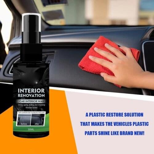 30ml/50ml/100ml Plastic Parts Retreading Agent Wax Instrument Panel Auto Interior Auto Plastic Renovated Coating Car Cleaner