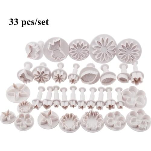 Pottery art mini plastic printing mold 33-piece set, flowers, stars, butterflies and other shapes DIY clay printing tools
