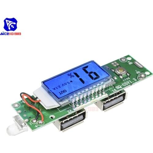 5V 2.1A/1A 18650 Lithium Battery Power Bank Charger Module LCD Display Dual USB Overcharging Overdischarging Overload Protection
