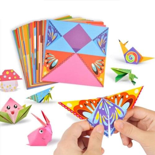 54PCS Montessori DIY Kids Craft Toy 3D Cartoon Animal Origami Handcraft Paper Art Learning Educational Toys For Children Gift