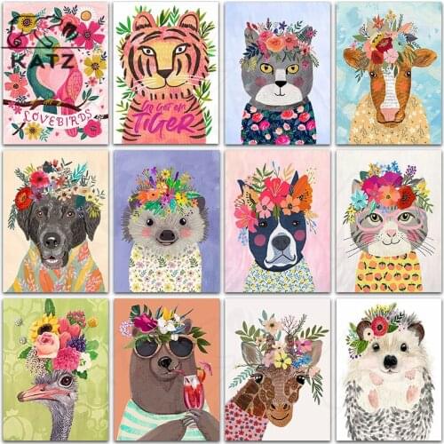 Cartoon Animal Diamond Painting Cute Flower Embroidery Crossing Diy Graffiti Mosaic Art Gift Cross Stitch Home Decoration