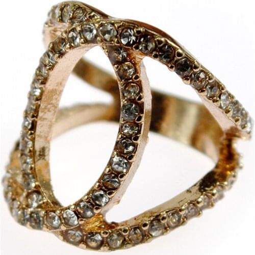 Bohemian Simple Design C Gold Color Rings For Women Man Fashion Rhinestone Finger Ring Female Jewelry Gifts