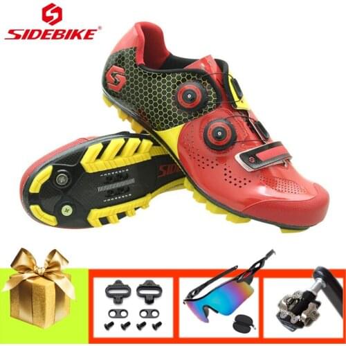 SIDEBIKE Mountain bike shoes Carbon men women ultra-light breathbale self-locking Athletic cycling shoes add SPD pedals